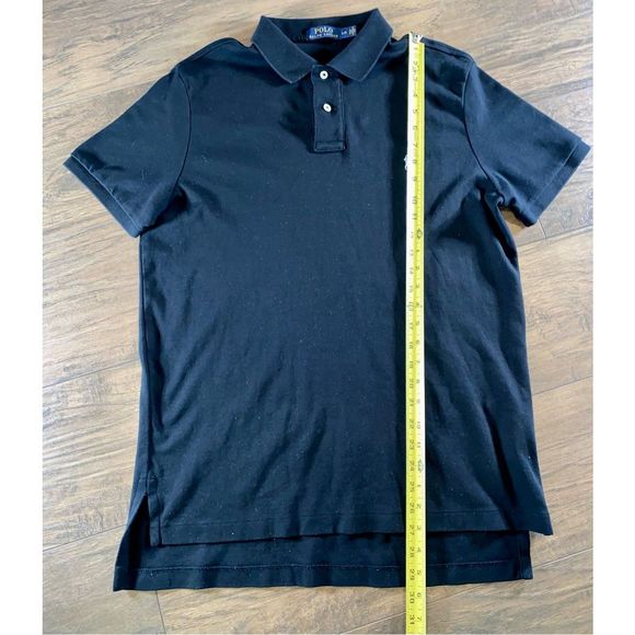 Men’s Cotton Ralph Lauren Polo Shirt Black Size Large - Picture 2 of 7